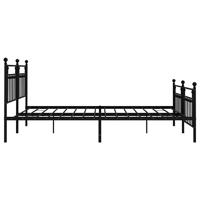 Bedframe met hoofd- en voeteneinde metaal zwart 200x200 cm - thumbnail