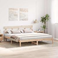 Bedframe met hoofdeinde Bruin 180 x 200 cm Massief grenenhout - thumbnail