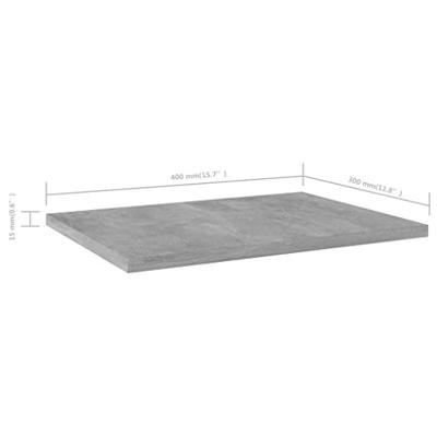 Wandschappen 4 st 40x30x1,5 cm bewerkt hout betongrijs