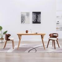 Eetkamerstoelen 2 st gebogen hout en kunstleer crmekleurig - thumbnail