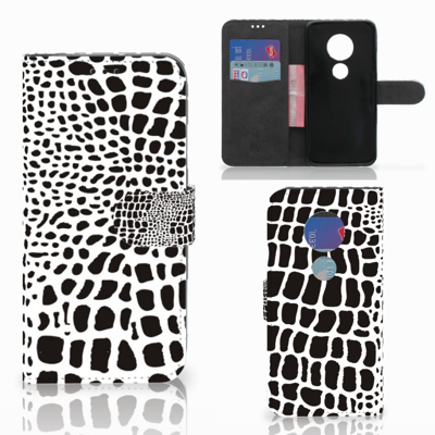 Motorola Moto G7 | G7 Plus | Telefoonhoesje | Met pasjeshouder | Slangenprint