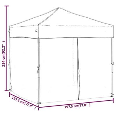 Partytent inklapbaar met zijwanden 2x2 m taupe - thumbnail
