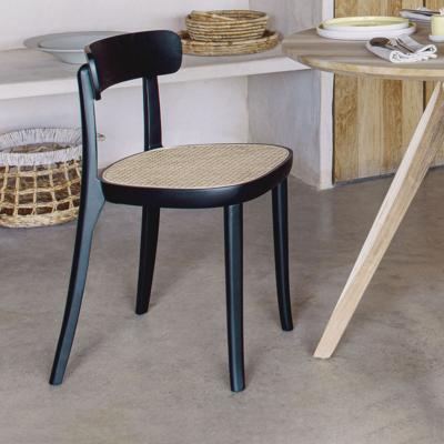 Kave Home Eetkamerstoel 'Romane' Rotan / Webbing, kleur Zwart Kave Home Eetkamerstoel 'Romane' Rotan / Webbing, kleur Zwart