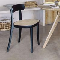 Kave Home Eetkamerstoel 'Romane' Rotan / Webbing, kleur Zwart - thumbnail