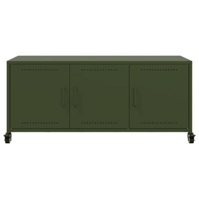 Tv-meubel 100,5x39x43,5 cm koudgewalst staal olijfgroen