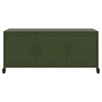 Tv-meubel 100,5x39x43,5 cm koudgewalst staal olijfgroen - thumbnail