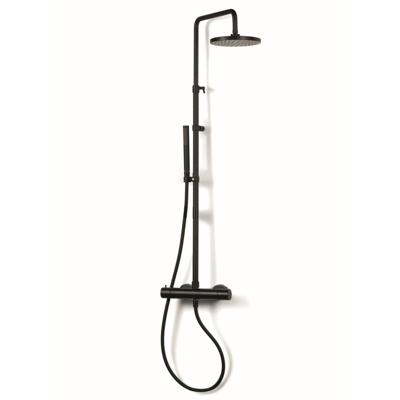 Regendoucheset Luxe Bongio Squadra Thermostatisch Opbouw met Handdouche Mat Zwart Bongio Regendoucheset Luxe Bongio Squadra Thermostatisch Opbouw met Handdouche Mat Zwart Bongio