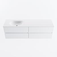 MONDIAZ VICA 160cm badmeubel onderkast Talc 4 lades. Wastafel MOON links 1 kraangat, kleur Talc. - thumbnail