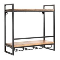 Wijnrek Kyan - zwart/naturel - 60x60x25 cm - Leen Bakker - thumbnail