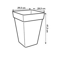 Bloempot Elho Ø 29,5 cm Antraciet Polypropyleen Plastic Vierkant - thumbnail