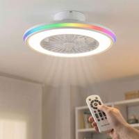 Plafondventilator met RGB LED-verlichting, verborgen bladen en afstandsbediening Nexory InnovaGoods - thumbnail