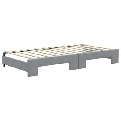 Slaapbank met onderschuifbed 100x200 cm stof lichtgrijs