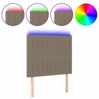Hoofdbord LED 90x5x118/128 cm stof taupe - thumbnail