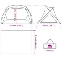 Strandtent 2-persoons waterdicht azuurblauw - thumbnail