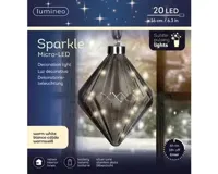 Lumineo microled diamant 16cm grijs/warm wit - thumbnail