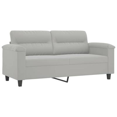 Tweezitsbank 140 cm microvezelstof lichtgrijs