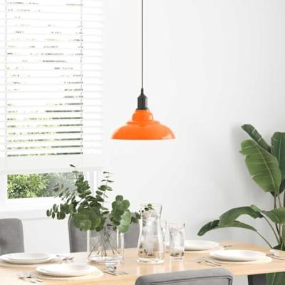 Hanglamp in hoogte verstelbaar E27 31cm metaal glanzend oranje