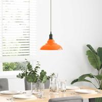 Hanglamp in hoogte verstelbaar E27 31cm metaal glanzend oranje - thumbnail