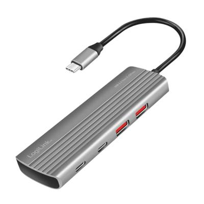 LogiLink UA0414 USB 3.2 Gen 2-hub 7 poorten Met aluminium behuizing, Met snellaadpoort Space grijs LogiLink UA0414 USB 3.2 Gen 2-hub 7 poorten Met aluminium behuizing, Met snellaadpoort Space grijs
