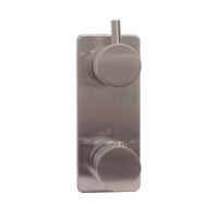 Inbouw Douchekraan BWS Luxe Thermostatisch 2-Wegs Rond Geborsteld Staal - thumbnail