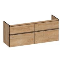 Brauer Delight Edge - Onderkast - 140 cm - met 4 Softclose Lades Greeploos en 2 Sifon Uitsparingen - Forest Tan - thumbnail