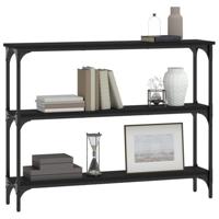 Wandtafel 100x22,5x75 cm bewerkt hout zwart - thumbnail