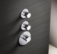 Hotbath Mate Afbouwdeel High Flow 2 Stopkranen Rond Geborsteld Nikkel - thumbnail