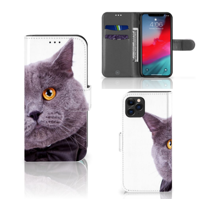 Apple iPhone 11 Pro | Telefoonhoesje | Met pasjeshouder | Kat