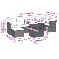 8-delige Loungeset met kussens poly rattan beige - thumbnail