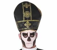 Satantische Kardinaal Kostuum Zwart/Rood - thumbnail