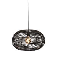 GOOD&MOJO Hanglamp 'Madeira' Rotan, 48cm, kleur Zwart - thumbnail