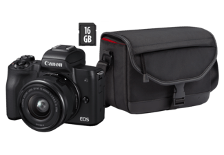 Canon EOS M50 + EF-M 15-45mm f/3.5-6.3 IS STM Kit SLR camerakit 24,1 MP CMOS 6000 x 4000 Pixels Zwart