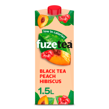 Fuze Tea Black Iced Tea Peach Hibiscus 1,5 L bij Jumbo