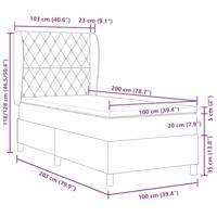 Boxspringbed met matras fluweel donkergrijs 100x200 cm - thumbnail