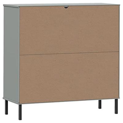 Boekenkast met metalen poten OSLO 90x35x90,5 cm hout grijs