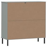 Boekenkast met metalen poten OSLO 90x35x90,5 cm hout grijs - thumbnail