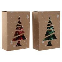 Kerstballen Home ESPRIT Rood Groen PVC 20 x 10 x 30 cm (2 Stuks) - thumbnail