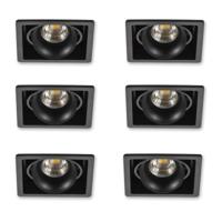 Inbouwspot Bjorn 1 zwart set 6 stuks - thumbnail
