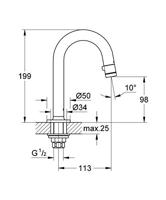 GROHE Universal toiletkraan hoge c uitloop supersteel 20201dc0 - thumbnail
