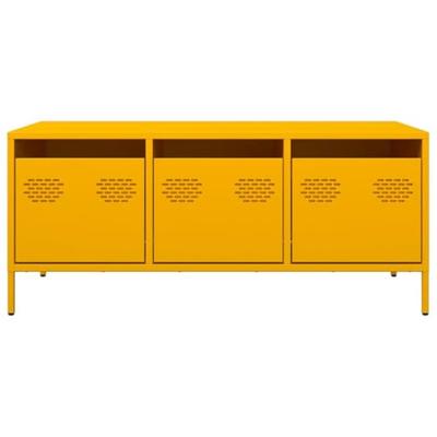 Salontafel 101,5x50x43,5 cm koudgewalst staal mosterdgeel