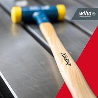 Wiha Kunststof hamer terugslagloos | met hickorysteel | rond-slagkop | 115 mm | 30 mm - 2093 - 02093 - thumbnail