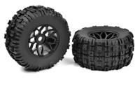 Team Corally - Off-Road 1/8 MT Tires - Mud Claws - Glued on Black Rims - 1 pair - thumbnail