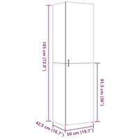 Hoge kast 50x42,5x185 cm bewerkt hout grijs sonoma eikenkleurig - thumbnail