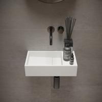 Fontein Ideavit Solidcube 40x22x10 cm Solid Surface Omkeerbaar Mat Wit Ideavit - thumbnail