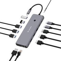 Verbatim USB C Hub 13-in-1, multipoort-adapter USB-C naar HDMI, RJ45, USBA-A en USB-C PD, met SD-kaartlezer, voor Mac, MacBook Pro/Air, iPad Pro, Thinkpad, Windows Computer, Laptop en Co - thumbnail