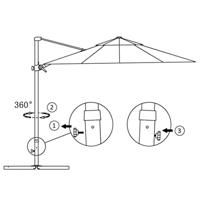 Zweefparasol met aluminium paal 300 cm rood - thumbnail
