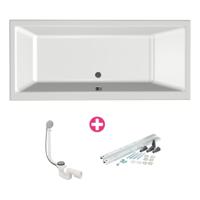 Xenz Kristal Ligbad - 180x80x48 - afvoer Midden - acryl - wit 6986-01 - thumbnail