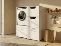 Kast WASHING 1 machine met kast voor wasgoed MEDIUM wit - thumbnail