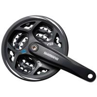 Shimano crankstel 7/8 speed altus fc-cm311 48/38/28t met kettingrand zwart - thumbnail