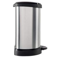 Curver DECO Bin 240568 Afvalbak 15 l (b x h x d) 303 x 448 x 268 mm Zilver, Zwart 1 stuk(s) - thumbnail